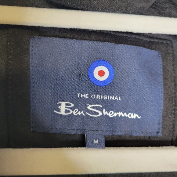 Ben Sherman Men's Medium Full Zip Jacket The Original Faux Suede Black Gray - Picture 3 of 4